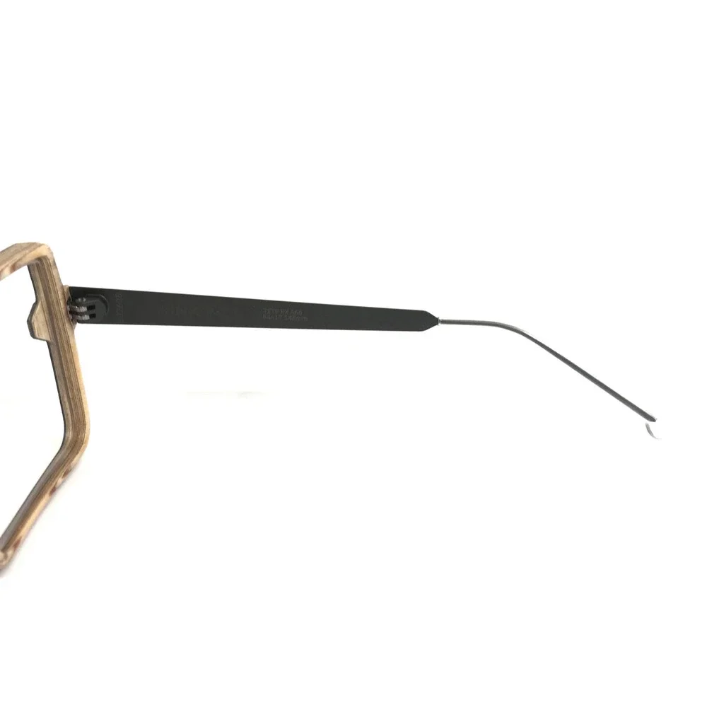 Nina Mur Eyeglasses Frames TETE A66 Blue Wave Soft Matte Wood Square 54-17-140
